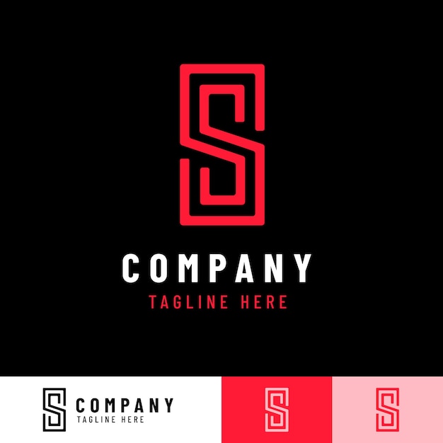 Płaski szablon logo ss