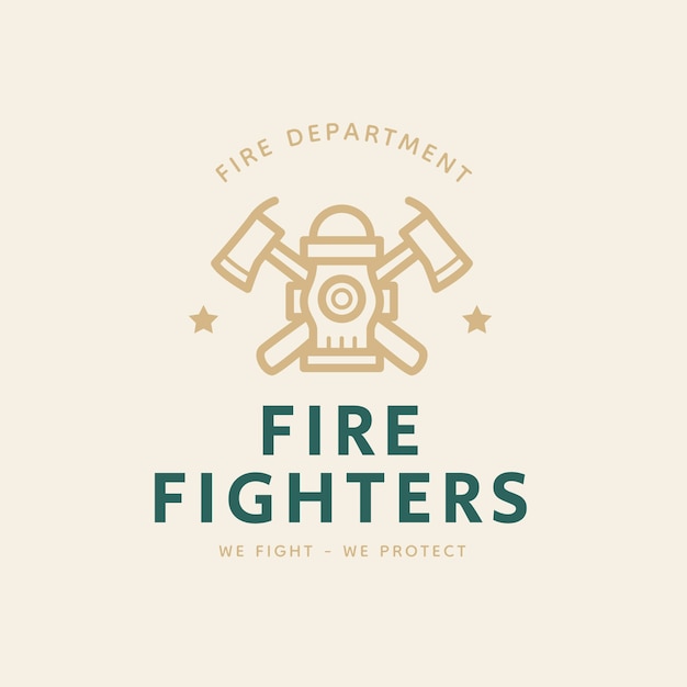 Plik wektorowy płaski szablon logo straży pożarnej