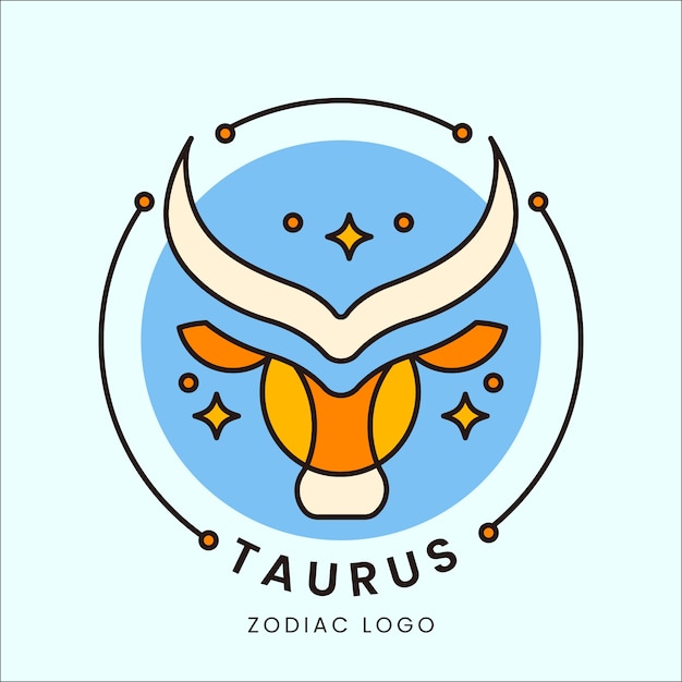 Płaski Szablon Logo Taurus