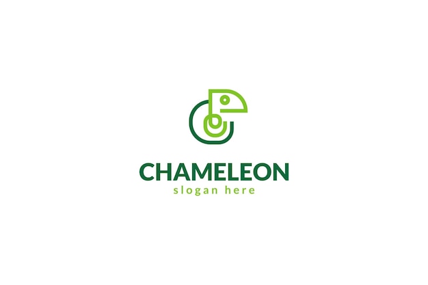 Płaski Szablon Projektu Logo Kameleon