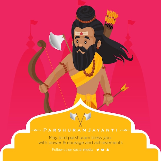 Płaski Szablon Projektu Transparentu Festiwalu Hinduskiego Parshuram Jayanti