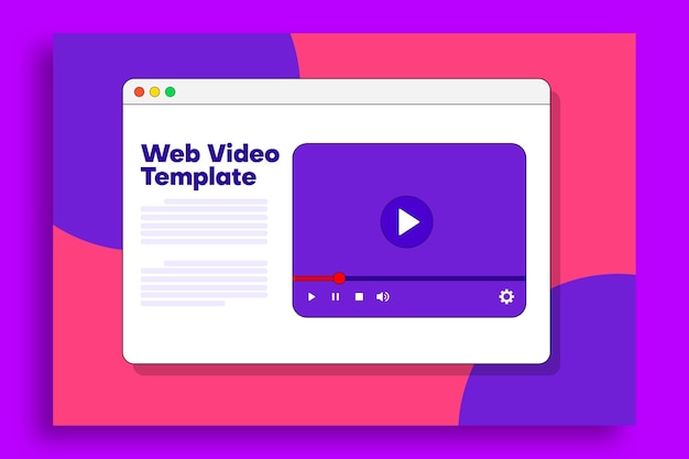 Płaski Szablon Wideo Na Stronie Internetowej