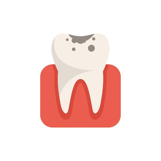 Płaski Wektor Choroby Zęba. Migdałki Gardła. Anatomia Ust Na Białym Tle