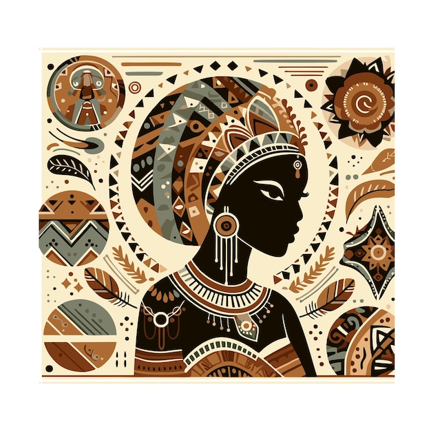 Plik wektorowy płaski wektorowy projekt maskotki juneteenth z motywem art nouveau przedstawiającym dumę