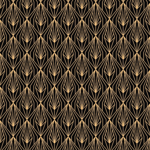 Płaski wzór w stylu art deco