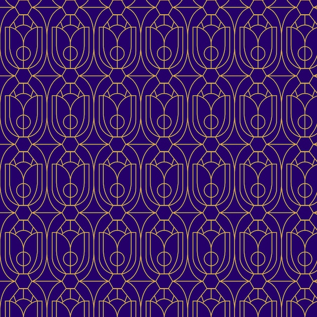 Płaski wzór w stylu art deco