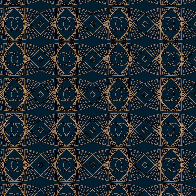 Płaski wzór w stylu art deco