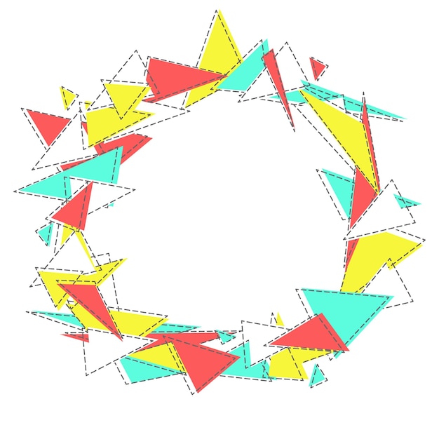 Płaskie Abstrakcyjne Wieńce Z Geometrią W Kolorze Płyty