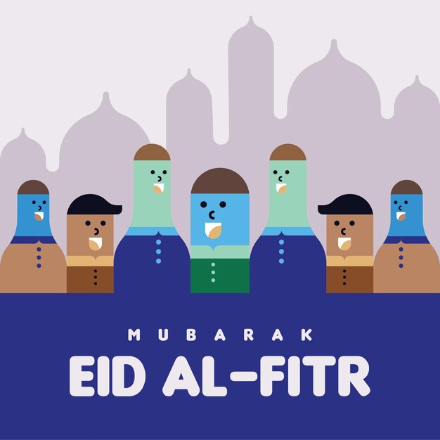 Plik wektorowy płaskie eid al-fitr ilustracja tła