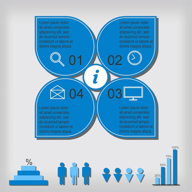 Plik wektorowy płaskie elementy projektu infografiki do prezentacji biznesowych