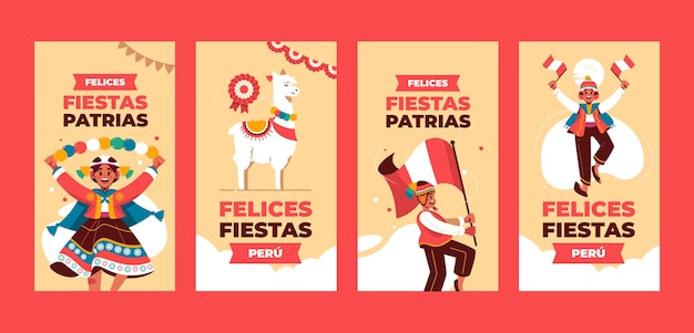 Płaskie Fiesty Patrias Peru Kolekcja Opowiadań Na Instagramie