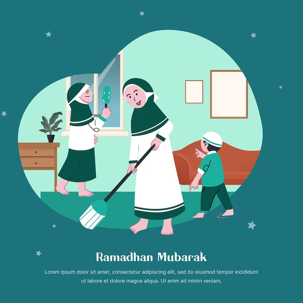 Płaskie ilustracji wektorowych edytowalny Ramadan