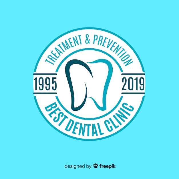 Plik wektorowy płaskie logo kliniki stomatologicznej