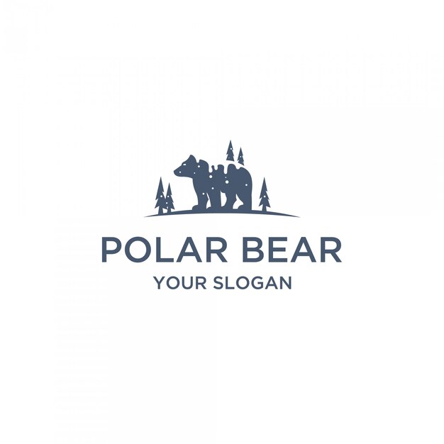 Płaskie Logo Niedźwiedzia Polarnego