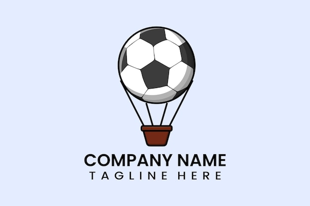 Płaskie Logo Sportowe Z Balonem Spadochronowym I Piłką Wektorową