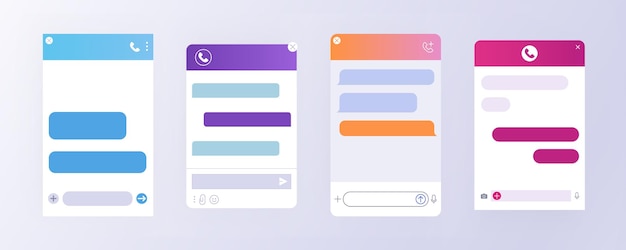 Płaskie Okna Dialogowe Chat Bota Do Obsługi Klienta.
