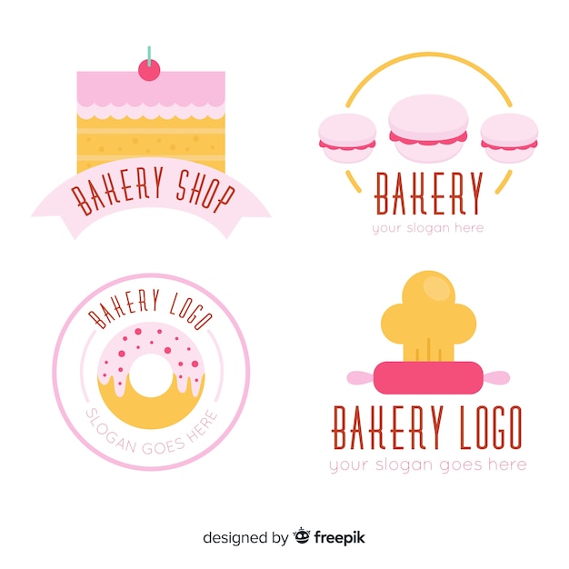 Plik wektorowy płaskie opakowanie z logo piekarni
