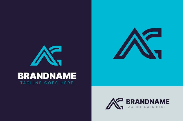 Płaskie projektowanie logo ac