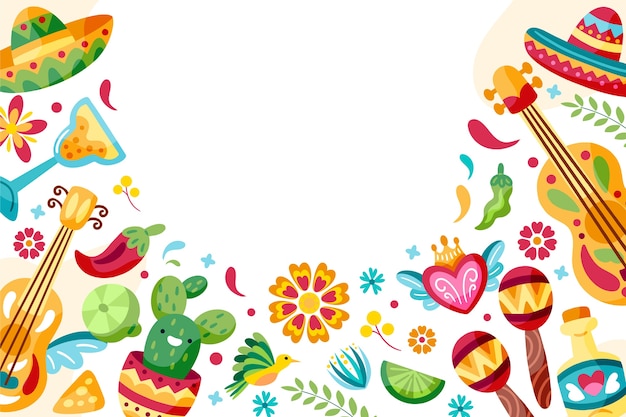 Płaskie tło cinco de mayo