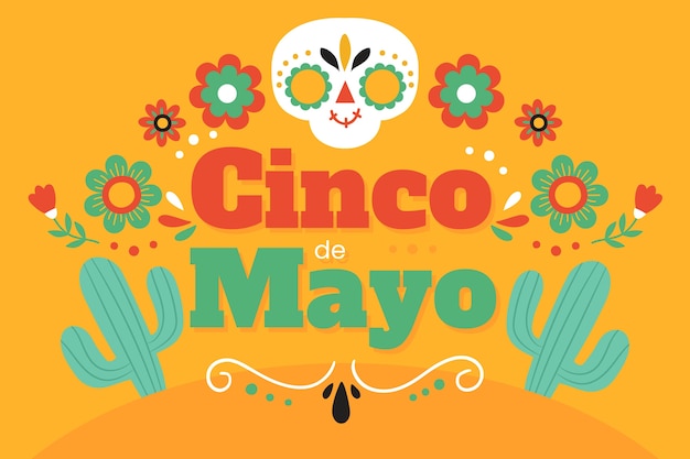 Płaskie Tło Cinco De Mayo