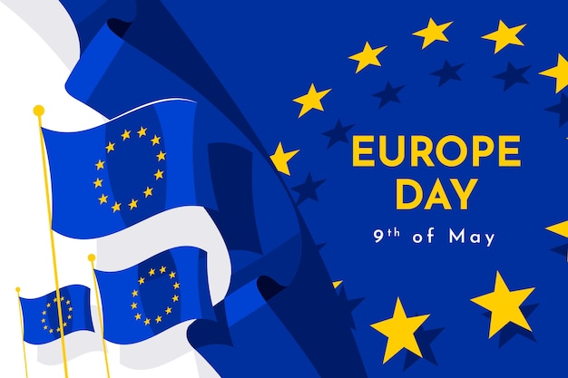 Płaskie tło dzień Europy