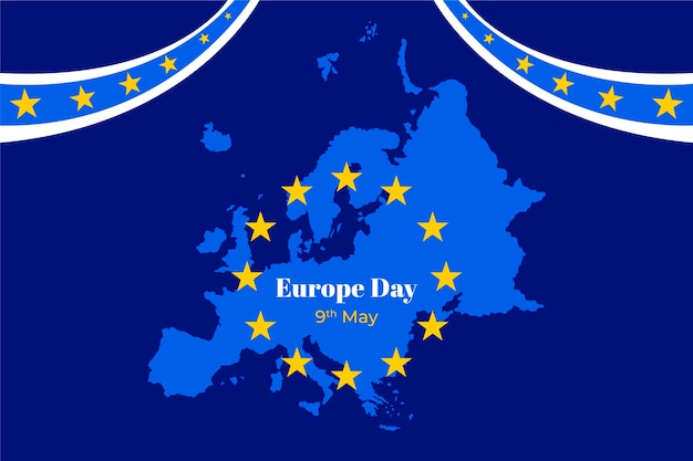 Płaskie tło dzień Europy