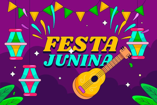 Płaskie tło festy juninas
