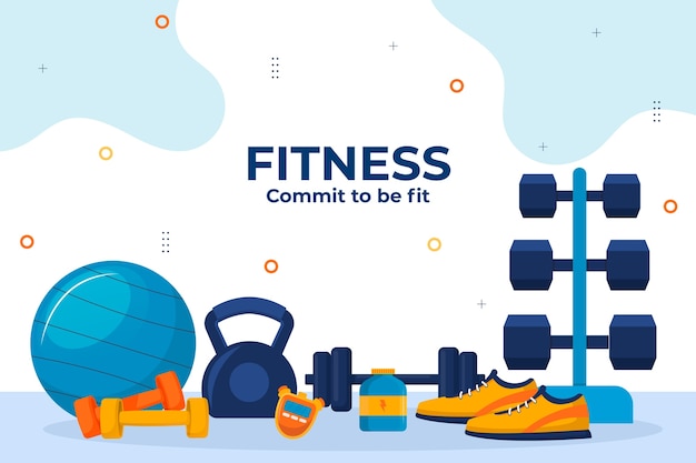 Płaskie tło fitness