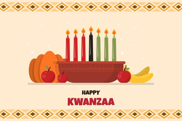 Płaskie tło kwanzaa