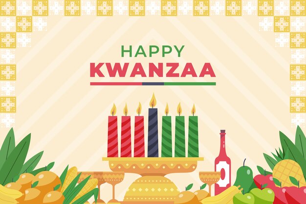 Płaskie tło kwanzaa