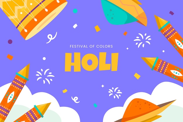 Płaskie Tło Na Obchody Festiwalu Holi