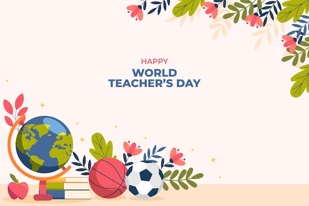 Płaskie Tło Na światowy Dzień Nauczyciela