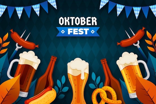 Płaskie Tło Oktoberfest