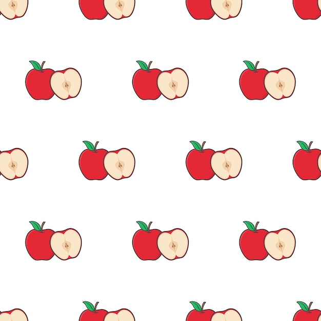 Plasterek Jabłka Szwu Na Białym Tle. Ilustracja wektorowa tematu jabłko
