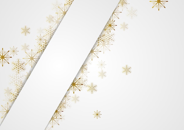 Płatki śniegu ze złotym brokatem Boże Narodzenie korporacyjne tło Projekt karty z pozdrowieniami wektorowymi