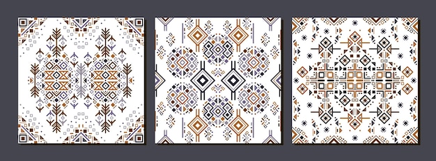 Plemienny etniczny bezszwowy wzór w azteckim stylu Ikat ornament geometryczny folkloru