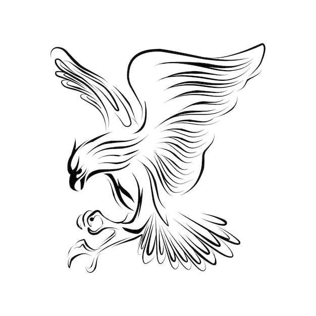 Plik wektorowy plemienny tatuaż ze skrzydłami orła