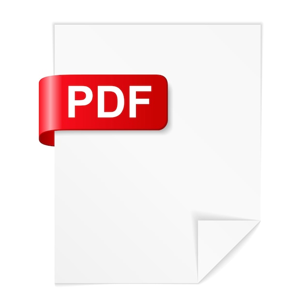 Plik PDF na białym tle ilustracji wektorowej eps10