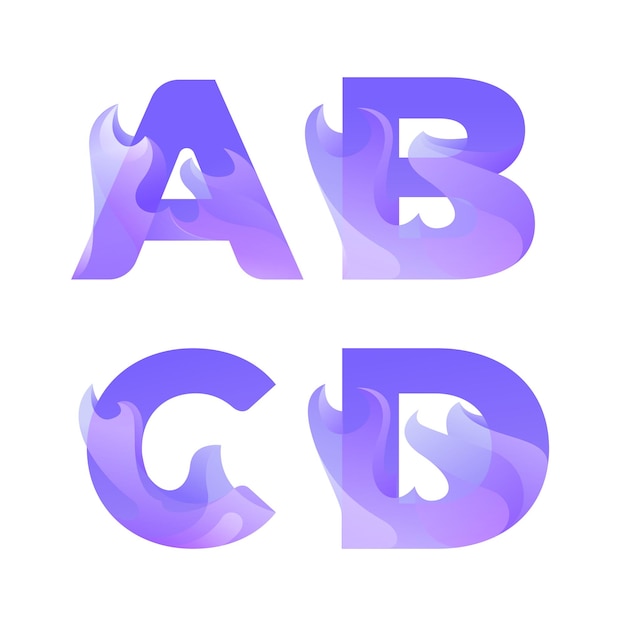 Płomień Napis Logo Gradient Abcd