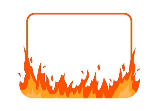Plik wektorowy płonący ogień płomień rama ilustracja wektorowa