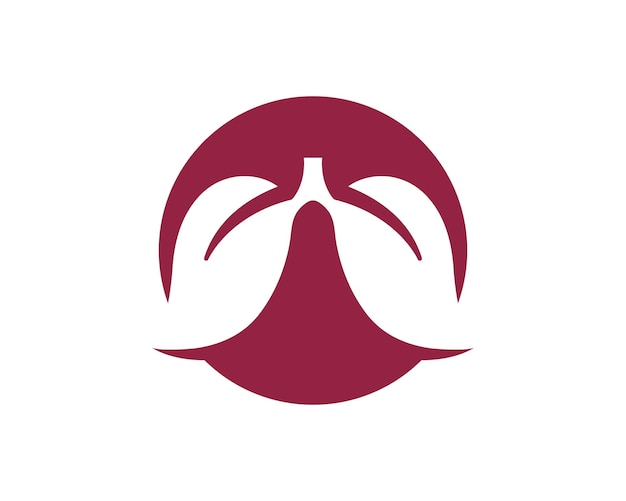 Płuca Logo Ikona Ilustracja Wektorowa Pozostawia Szablon Projektu