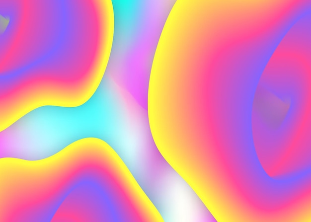Płynne elementy Holograficzne tło 3d z nowoczesną modną mieszanką Żywa siatka gradientów Kreatywny projekt zaproszenia z banerem Płynne elementy tła z dynamicznymi kształtami i płynem