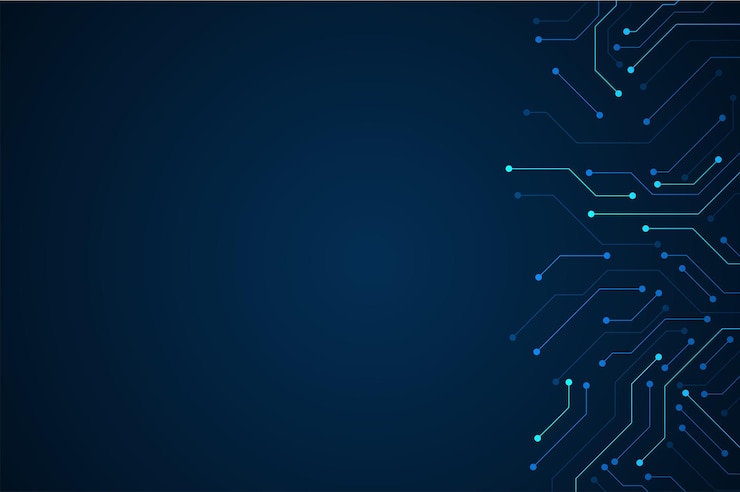 Płytka drukowana Płyta główna. Niebieskie tło technologii