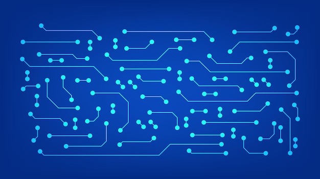 Płytka Drukowana Z Niebieskim Tle Oświetlenia. Technologia I Koncepcja Elementów Graficznych Hi Tech