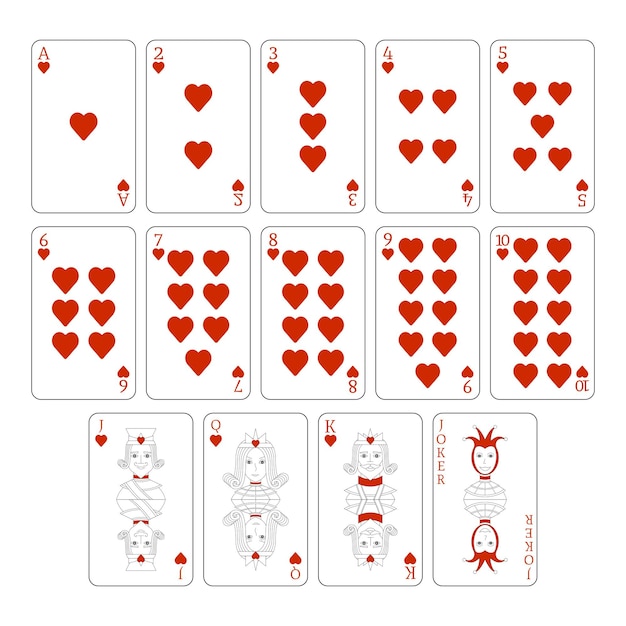 Płytka kart do gry w serca zestaw pokerowy z pojedynczymi kartami Karty do gry w poker