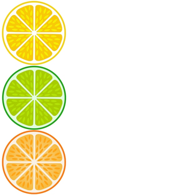 Plik wektorowy płytki owoców cytrusowych o jasnych kolorach
