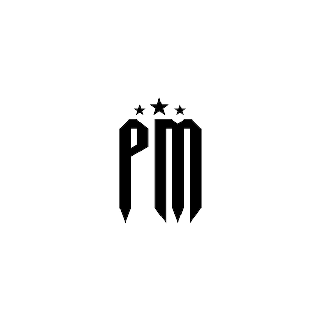 PM monogram logo projekt list tekst nazwa symbol monochromatyczne logotyp alfabet znak proste logo