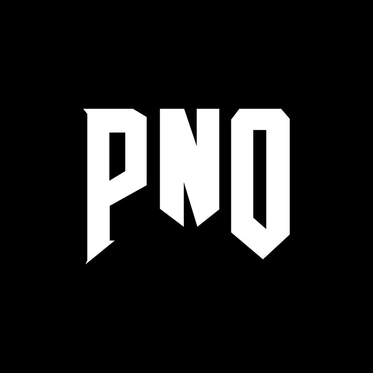 Wektor pno - logo dla firmy technologicznej pno logo czarno-białe kombinacja kolorów pno logo pno wektor pno projekt ikony pno alfabet pno typografia logo projekt