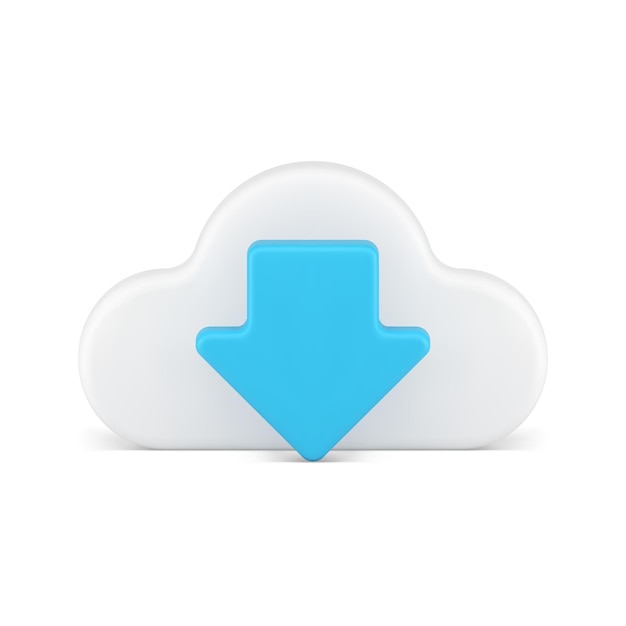 Pobieranie Danych Cloud Computing Server Połączenie Wirtualne Przechowywanie Informacji 3d Wektor Ikon