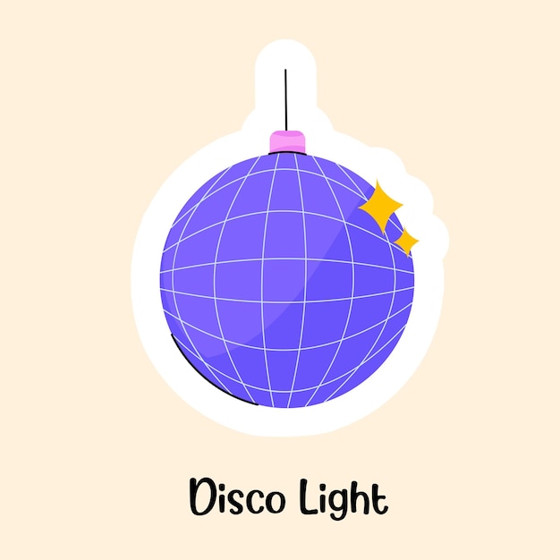 Plik wektorowy pobierz płaską naklejkę disco light